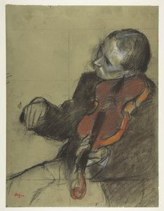 Skrzypek, studium do „Lekcji tańca” autorstwa Edgar Degas