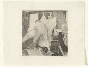 Kobieta wychodzi z kąpieli i dostaje od kobiety ręcznik La Sortie du Bain autorstwa Edgar Degas