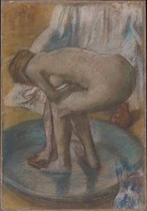 Kąpiąca się kobieta w płytkiej wannie autorstwa Edgar Degas