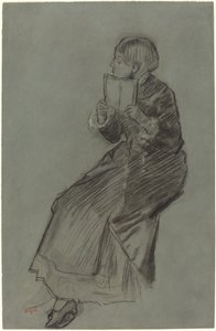 Kobieta czytająca książkę, c. 1879. autorstwa Edgar Degas