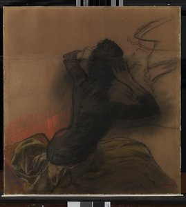 Kobieta poprawiająca włosy, ok.1884 autorstwa Edgar Degas
