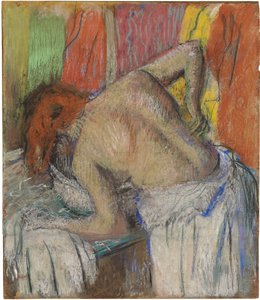 Kobieta myjąca plecy, ok. 1895 (pastel na łączonym papierze kładziony na pokładzie) autorstwa Edgar Degas