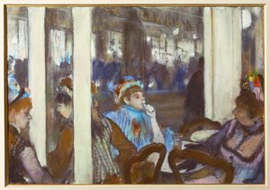 Kobiety na tarasie kawiarni wieczorem autorstwa Edgar Degas