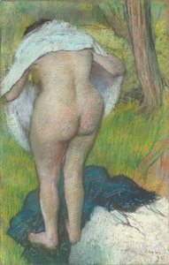 Młoda kobieta się ubiera autorstwa Edgar Degas