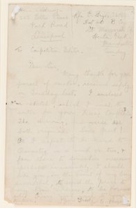 List do redaktora konkursu prasowego, 1914-18 autorstwa Edgar Fryer