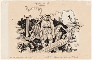 Odwet, Dan of Damage Wykopany: God Strafe England !!!, 1917 autorstwa Edgar Fryer