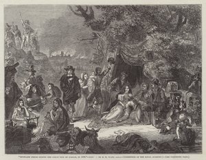 Highgate Fields podczas Wielkiego Pożaru Londynu, w 1666 r.