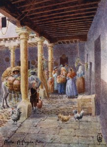 Północna Hiszpania: Avila, A Posada Patio (kolor lito) autorstwa Edgar T. A. Wigram