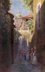Północna Hiszpania: Caceres, w obrębie starych murów miejskich (kolor lito) autorstwa Edgar T. A. Wigram