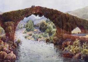 Północna Hiszpania: Most nad Sellą (kolorowe zdjęcie) autorstwa Edgar T. A. Wigram