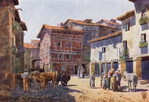 Północna Hiszpania: Miranda del Ebro, A Corner in the Town (kolor lito)