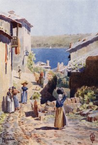 Północna Hiszpania: Rivadeo, Podejście do portu (kolor lito) autorstwa Edgar T. A. Wigram
