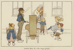 Londyn (Wschód), kataryniarz autorstwa Edith Farmiloe
