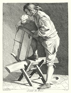Drewno Sawyer (grawerowanie) autorstwa Edmé (after) Bouchardon