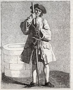 Czyściciel studni - Pepetit metier de Paris (Studia w Niższym Ludu, czyli Kryzys Paryski) - sztych Edme Bouchardona (1698-1762) autorstwa Edmé Bouchardon