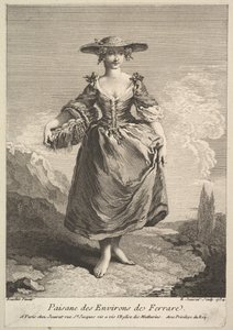 Chłopka z okolic Ferrary, 1734. autorstwa Edme Jeaurat
