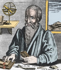 Portret Williama Postela (1510-81) - Portret Guillaume Potela (1510-1581) orientalisty, filologa i teozofii francuskiego wyznania katolickiego. Grawerowanie autorstwa Edme de Boulonois. autorstwa Edme de Boulonois