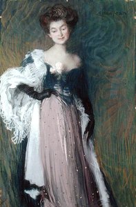 Młoda kobieta z różą (olej na płótnie) autorstwa Edmond François Aman Jean