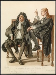 Portret Monsieur Diafoirus pere et fils, ok. 1870 (akwarela) autorstwa Edmond Aime Florentin Geffroy