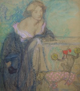 Kobieta z maską, 1911 (pastel na papierze)
