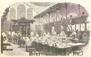 Złotnicy przy pracy w Fabryce Sztućców Christophle w Paryżu, wyd. 1875.