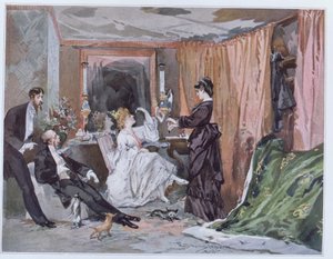 Вариетес театр дахь Гортензия Шнайдерын хувцас солих өрөө (1833-1920), 1873 он. autorstwa Edmond Morin