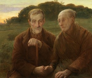 Zachód słońca w życiu (olej na płótnie) autorstwa Edmond Theodor van Hove