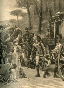 Ucieczka króla Józefa Bonaparte z Vitorii w Hiszpanii, 1813–1890. autorstwa Edmund Blair Leighton