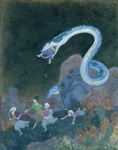 Serbska bajka: Odcinek o wężu (akwarela na papierze) autorstwa Edmund Dulac