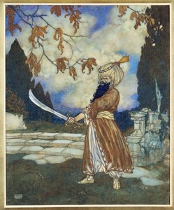 Błękitnobrody, 1910 (akwarela, gwasz, pióro i czarny tusz na papierze) autorstwa Edmund Dulac