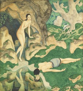 Echo i Narcyz (akwarela i gwasz na papierze) autorstwa Edmund Dulac