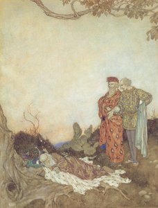 Ilustracja do filmu "Burza", akt II, scena 1 autorstwa Edmund Dulac