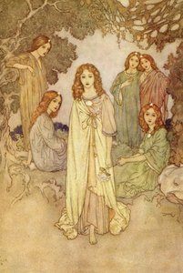 Nimfy z "Rajskiego ogrodu autorstwa Edmund Dulac
