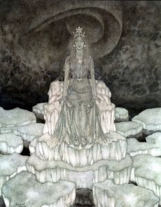 "Królowa Śniegu": Królowa Śniegu w Majestacie autorstwa Edmund Dulac