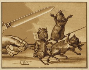 Ilustracja do trzech ślepych myszy (kolor lito) autorstwa Edmund G. Caldwell