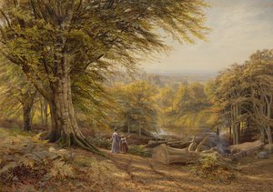 Palniki na węgiel w pobliżu Weybridge, Surrey, 1870 (toaleta i kolor nadwozia na papierze)