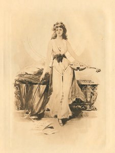 Dla elżbietańskich pieśni na cześć miłości i piękna (litho) autorstwa Edmund Henry Garrett