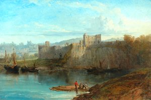 Zamek Chepstow na Wye, 1872 autorstwa Edmund John Niemann