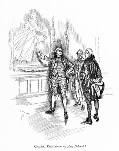 Ilustracja do "Szkoły skandalu" Sheridana (grafika) autorstwa Edmund Joseph (after) Sullivan
