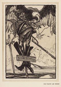 Girlanda cesarska: Die Wacht Am Rhein (litografia) autorstwa Edmund Joseph (after) Sullivan