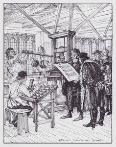 William Caxton w swojej drukarni (litografia)