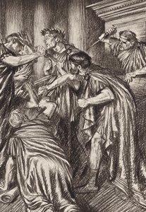 William Shakespeare: Tragedia Juliusza Cezara, akt III, scena 1 (litografia) autorstwa Edmund Joseph (after) Sullivan