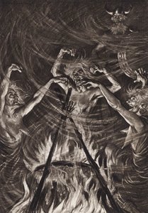 William Shakespeare: Tragedia Makbeta, akt IV, scena 1 (litografia) autorstwa Edmund Joseph (after) Sullivan