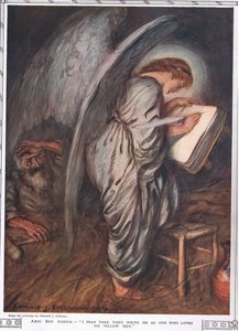 Abou Ben Adhem i anioł, z "Bibby Annual" wydanego w 1917 r. autorstwa Edmund Joseph Sullivan