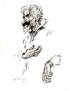 Don Kichot. Szkic pióra z linii: studium sztuki, 1923 autorstwa Edmund Joseph Sullivan