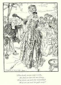 Ilustracja do The Vicar of Wakefield autorstwa Olivera Goldsmitha (lito) autorstwa Edmund Joseph Sullivan