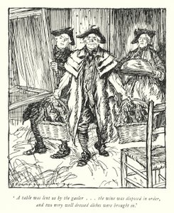 Ilustracja do The Vicar of Wakefield autorstwa Olivera Goldsmitha (lito) autorstwa Edmund Joseph Sullivan