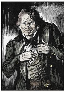Mr Hyde po zażyciu antidotum zmienia się w doktora Jekylla, ilustracja Edmunda Josepha Sullivana (1869-1933) do powieści L