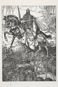 Sir Lancelot i królowa Ginewra, ilustracja z „Snu pięknych kobiet…” autorstwa Alfreda, Lorda Tennysona autorstwa Edmund Joseph Sullivan