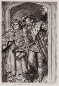 Słynna historia życia króla Henryka VIII, akt I, sc 2 (lito) autorstwa Edmund Joseph Sullivan